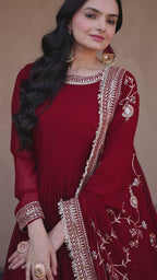 Maroon Wedding Wear Dress