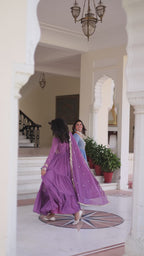 Premium Faux Georgette Frill Gown with Dupatta for Women – Party Wear Gown