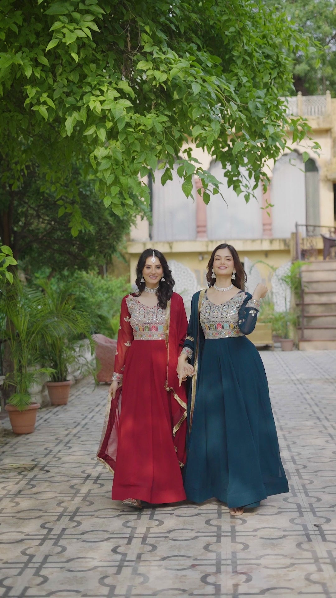 Premium Designer Embroidered Gown with Dupatta