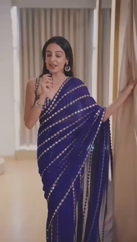 Ready to Wear Mirror Work Saree