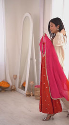 Raksha Bandhan Special Embroidered Anarkali Suit Set with Real Mirror Work