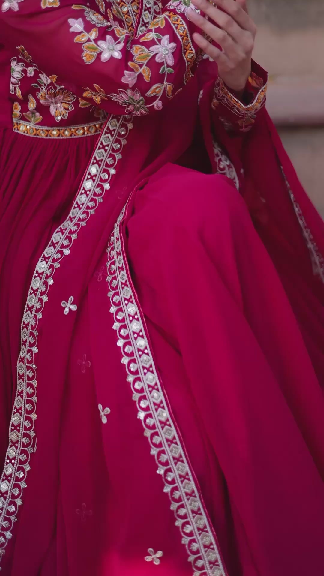 Premium Designer Gown with Embroidered Dupatta | Party Wear Outfit