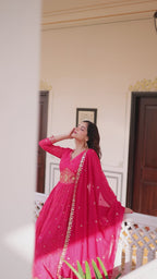 Premium Russian Silk Gown with Dupatta for Women – Party Wear Dress