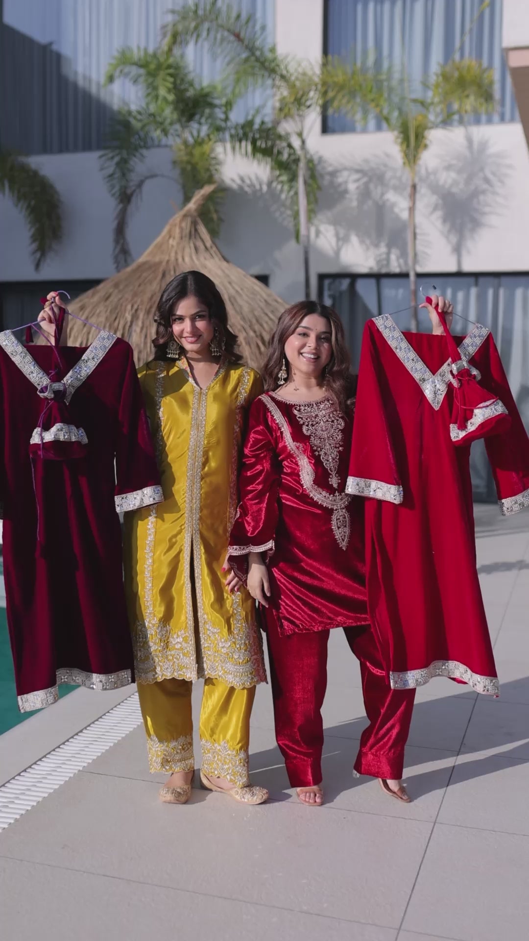 Premium Velvet Embroidered Top Pant Set with Batwa | Eid Wear Outfit