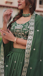 Premium Vichitra Silk Lehenga Choli Set for Women – Party Wear Outfit
