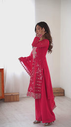 Premium Designer Faux Georgette Embroidered Salwar Suit Set