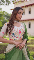 Premium Designer Cosmos Silk Lehenga Choli Dupatta Set