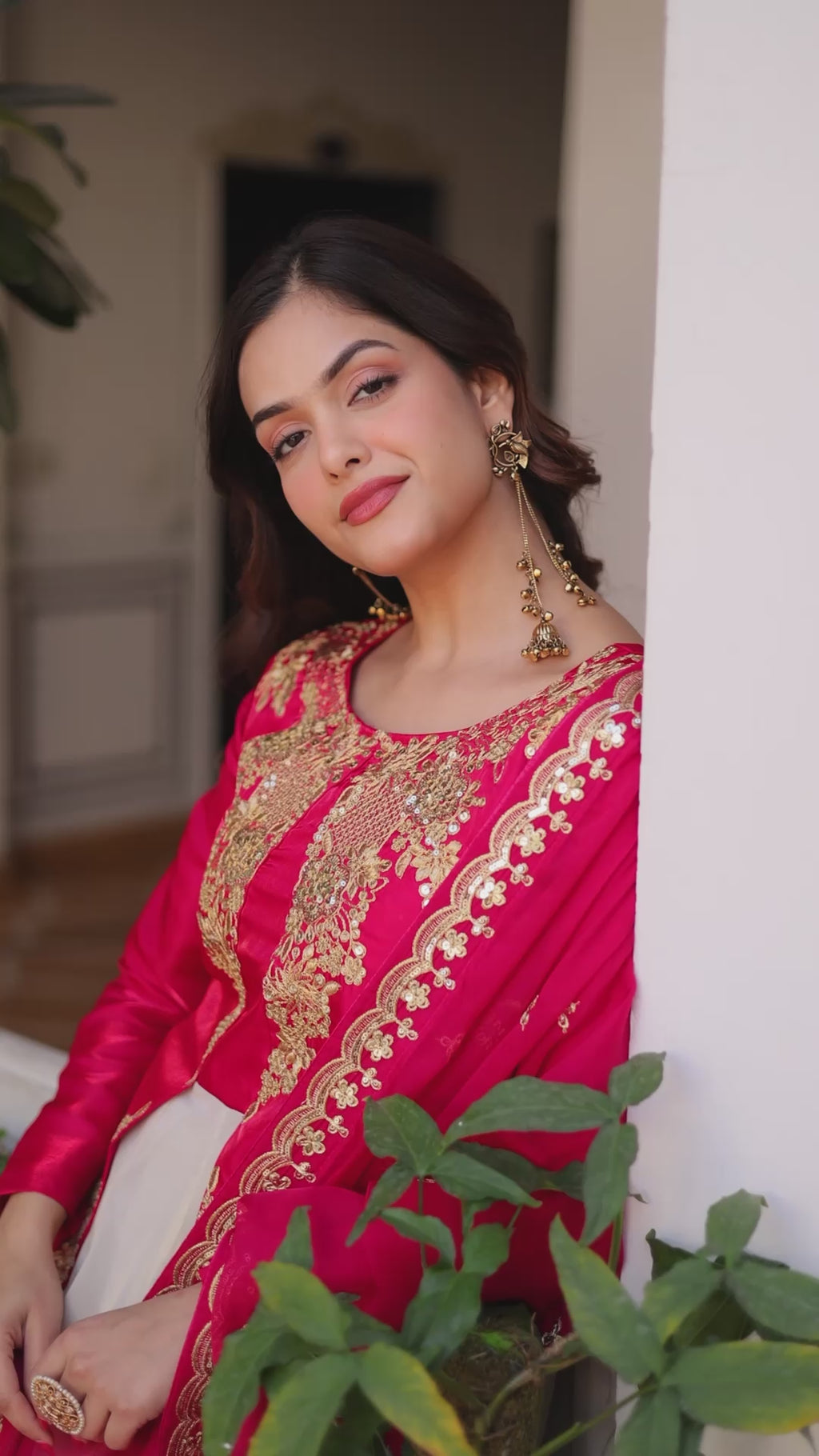 Premium Glass Roman & Cosmos Gown with Dupatta for Women – Festive Dress