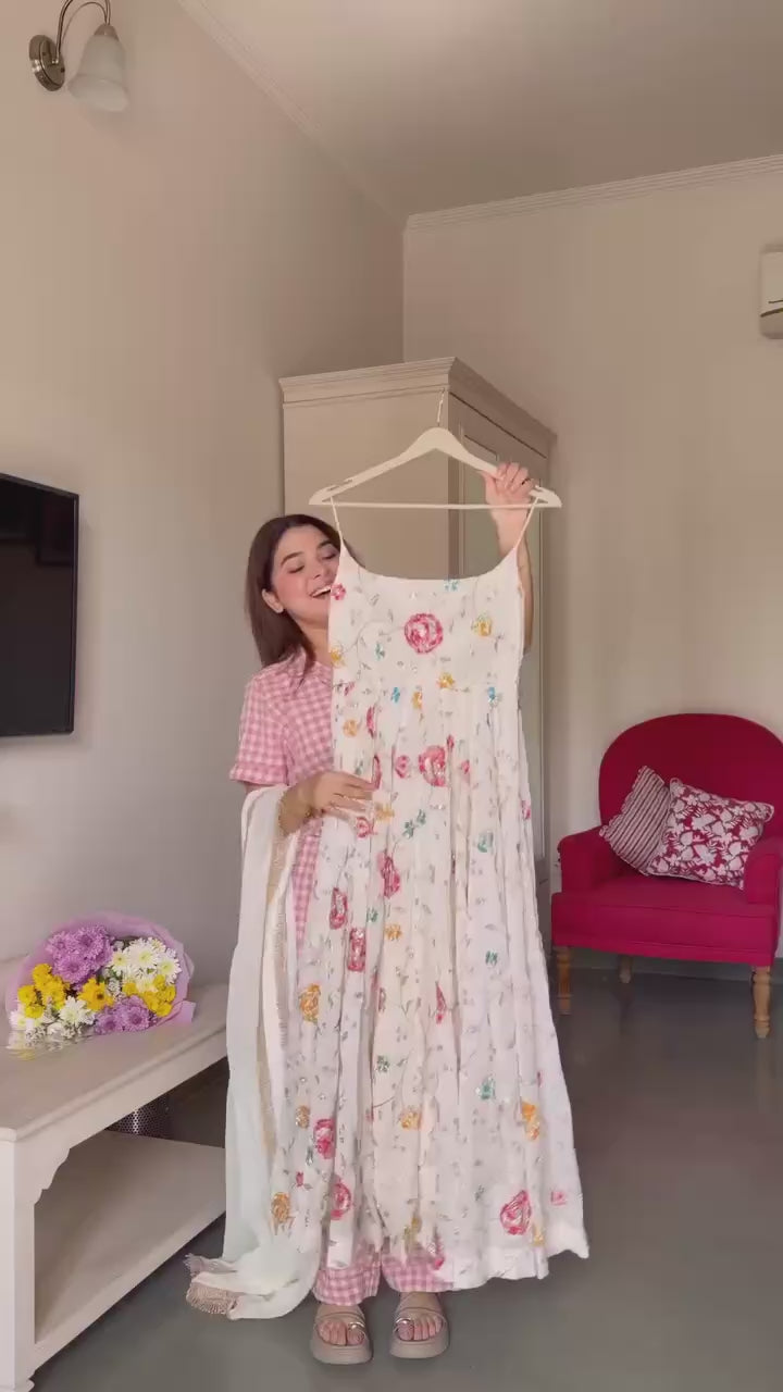 Premium Floral Anarkali Suit Set with Dupatta | Party Wear Outfit