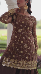 Premium Sequins Embroidered Fendy Sharara Suit Set