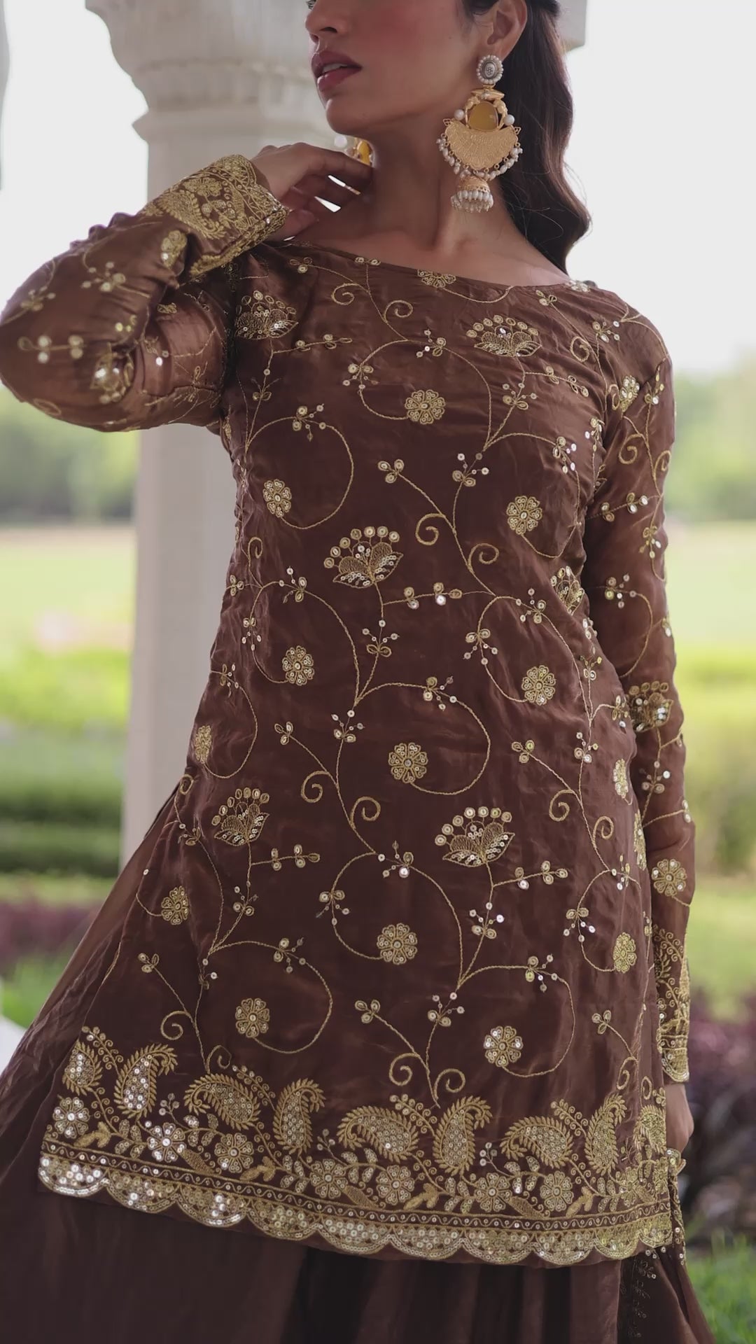 Premium Sequins Embroidered Fendy Sharara Suit Set