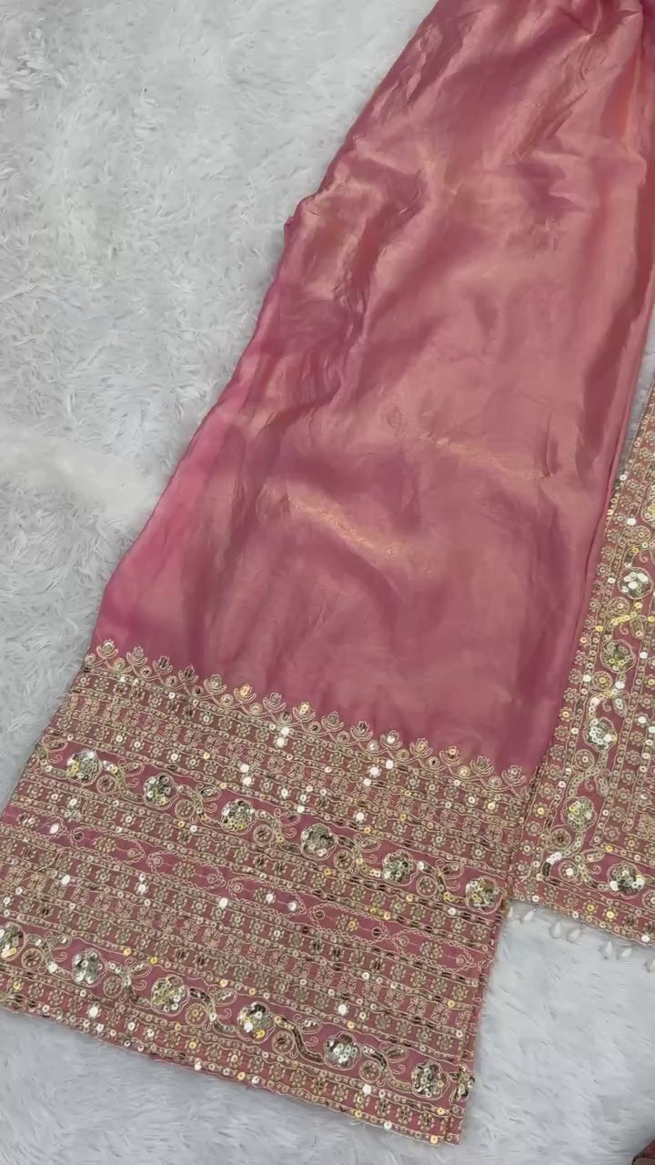 Premium Embroidered Sharara Suit Set With Dupatta